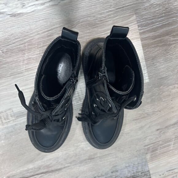 Bundle Black Combat Boots and Burgundy Mary Jane Shoes Girls Size 12-13 - Picture 10 of 11